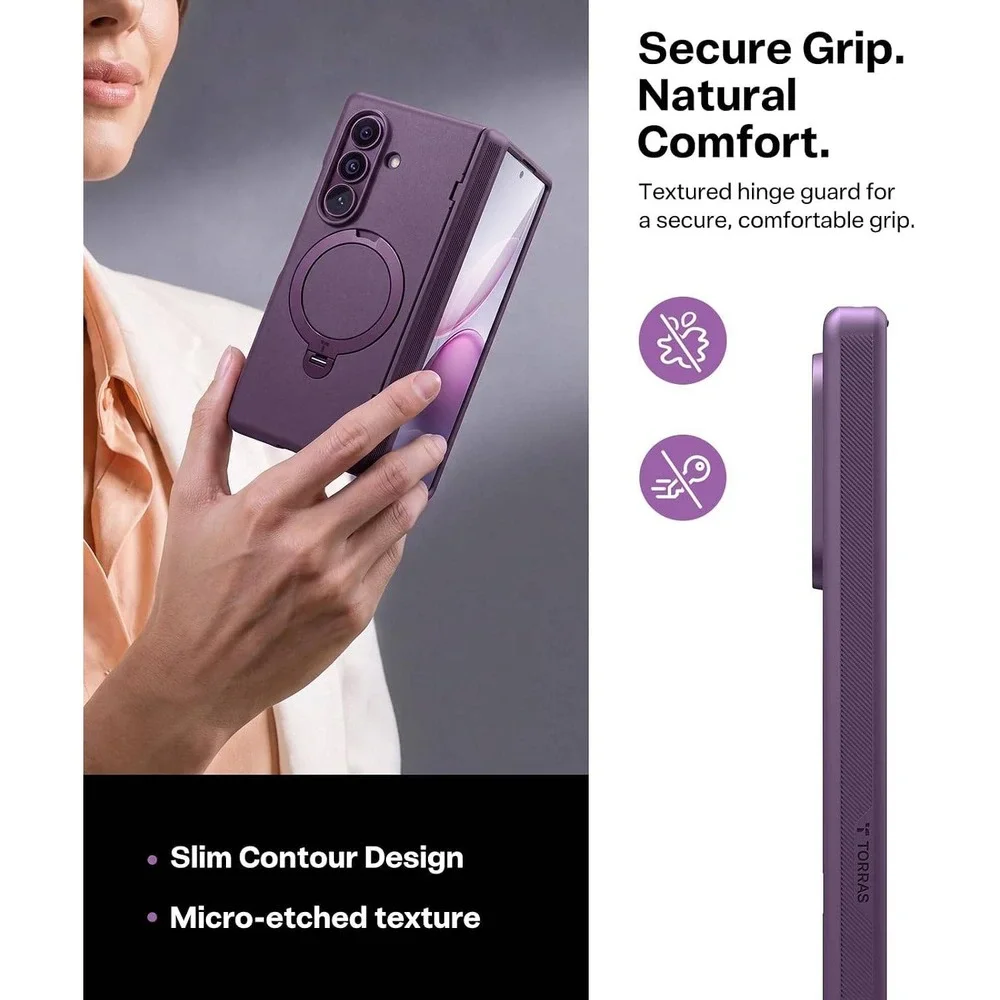 TORRAS Case Galaxy Z Fold 8 Ultra Purple NEW Magnetic Stand Hinge Protection